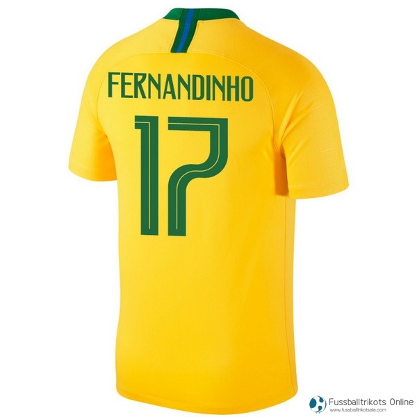 Brasilien Trikot Heim Fernandinho 2018 Gelb Fussballtrikots Günstig